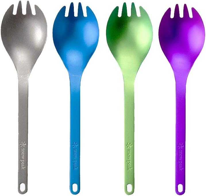 Snow Peak Titanium Spork - Lightweight Titanium Cutlery for Camping & Hiking - Compact & Portable Utensil for Easy Packing - Durable Camping Cookware Accessories