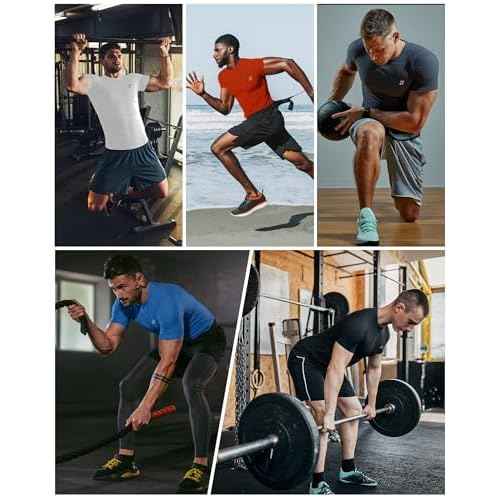 Roadbox Compression Shirt Men Short Sleeve, Cool Dry Base Layer Athletic Undershirts, Workout T-Shirt for Sports Gym Running