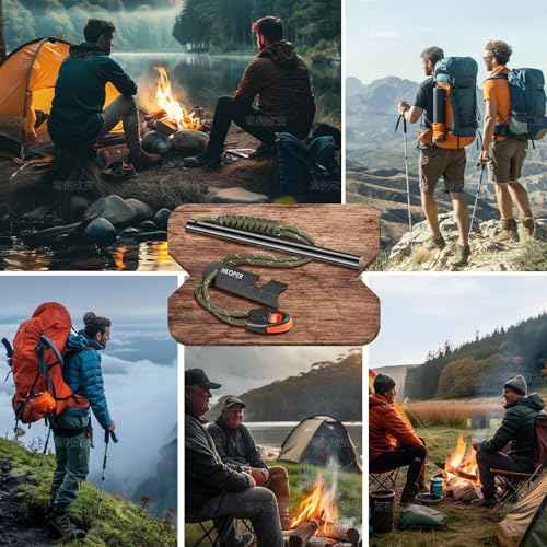 Ferro Rod Fire Starter, 6 Inch X 3/8 Inch Fire Starter Survival Tool, Flint and Steel for Camping and Hiking, Flint Fire Starter, Magnesium Fire Starter