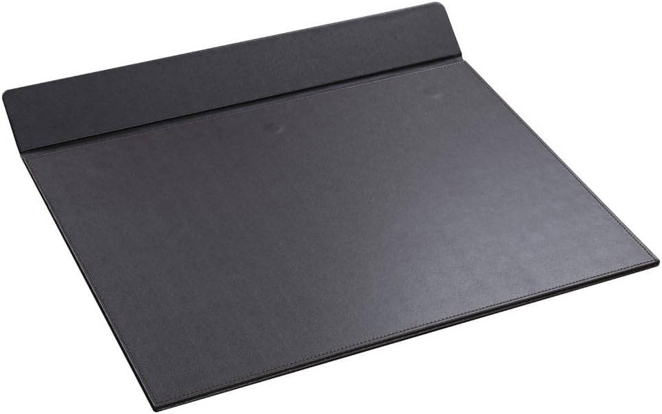 KINGFOM Ultra-Smooth PU Leather Desk Pad & Mat Office Desk Drawing & Writing Board A3/ A4 File Paper Clip Table Protector Mat on Top Large 24''x18'' (Black)