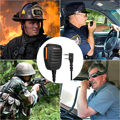 Radio Speaker Microphone with Clear Sound for Two-Way Radios - 2-Pin K-Plug