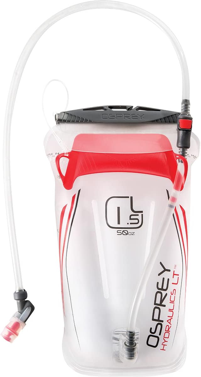 2.5L Osprey Hydraulics LT Water Reservoir with Bite Valve - Lightweight Red Hydration Bladder