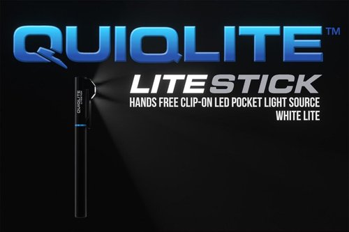 QUIQLITE Code3 LiteStick 200 Lumens USB Rechargeable Programmable Pocket LED Flashlight - 1 Red, 1 Blue, and 1 White LED Light