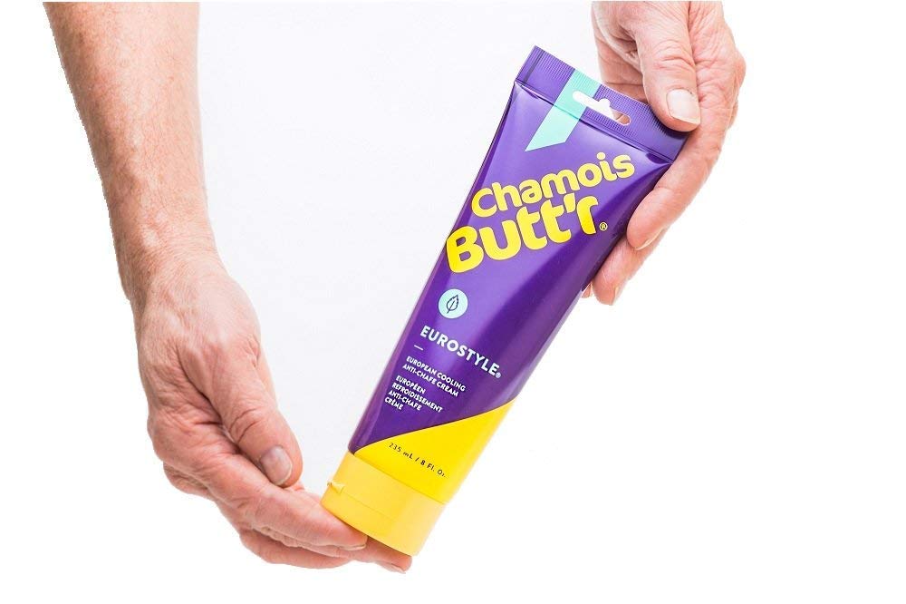 Lumintrail Chamois Butt'r Cooling Anti Chafing Cream Eurostyle - 8 Fl. Oz. Tube Bundle with a Keychain Light