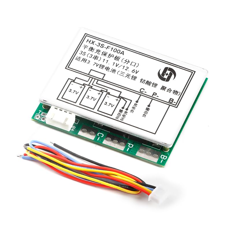 JESSINIE 3S 12.6V 100A Li ion Lithium Battery PCB Protection Board 3 Cells 11.1V Polymer Balance Function Charge Module BMS Circuit Protection PCB Board
