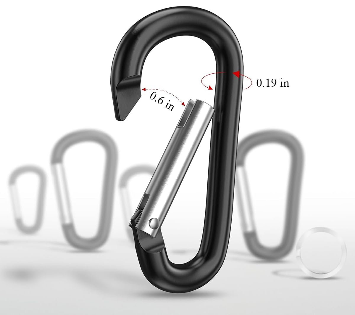 12PCS Carabiner Clip - 2.2" Aluminum Carabiner D Ring Shape,Key Chain Clip Hook,Keychain Clip,Multipurpose for Camping, Hiking,Backpacking or Other Outdoor Activities,Multicolor.