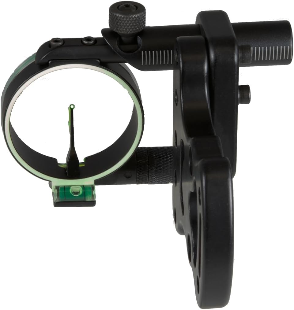 TRUGLO Pendulum 1-Pin Ultra-Lightweight Quiet Archery Hunting Treestand Bow Sight with Large Circular Field of View - Adjustable for Right & Left-Handed Shooters - LED Light Included