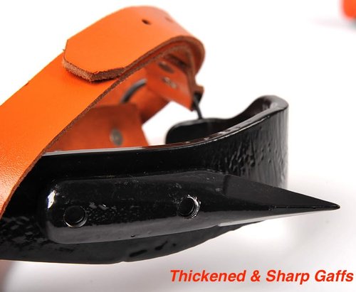 Forged Steel Tree Climbing Spikes, Adjustable Tree Climbing Gear, Climbing Spurs Gaffs with Leather Pads, Arborist Climbing Equipment Tree Work Hunting Gear with Straps & Gloves