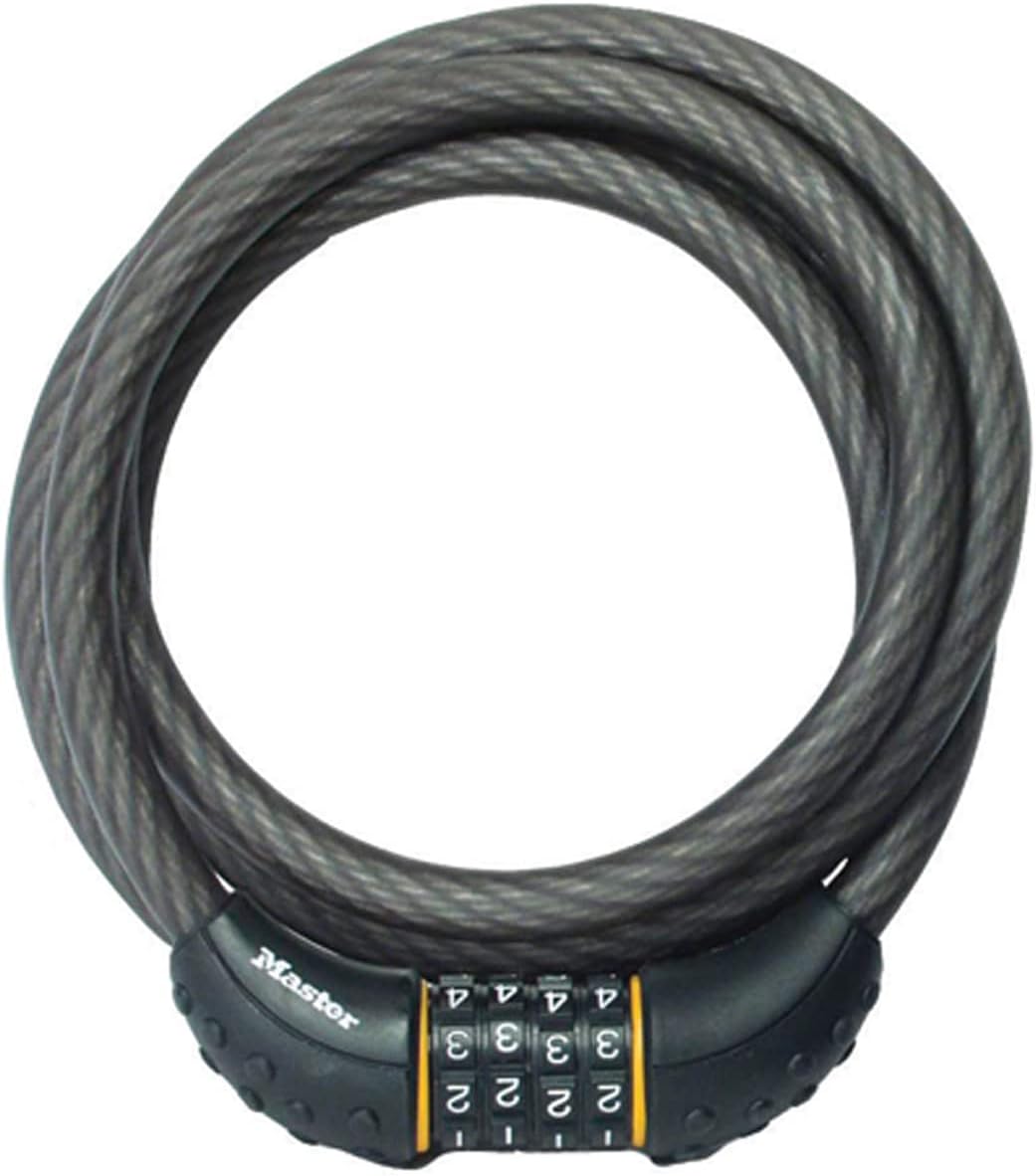 Master Lock Cable Lock, Set Your Own Combination Bike Lock, 6 ft. Long, Black, 8122D