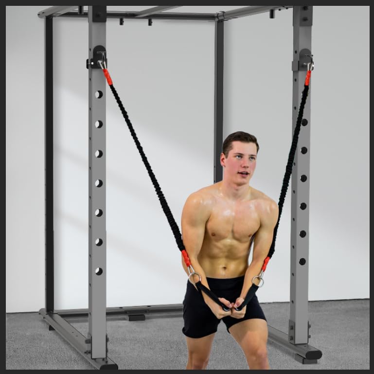 Kipika Anchor for Resistance Bands Fits 2" x 2" Power Rack with 5/8" or 1" Hole - Heavy Duty Steel Hooks with Rubber Pads for Home Gym Workouts, Strength Training,and Physical Therapy Exercise, 2 Pack