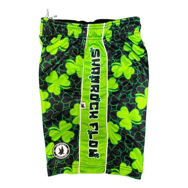Flow Society Shamrock Flow Boys Lacrosse Shorts | Boys LAX Shorts | Lacrosse Shorts for Boys | Kids Athletic Shorts for Boys Black