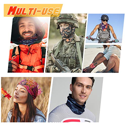 Neck Gaiter for Men Women Headwear Bandana Head Wrap Face Scarf Mask Cover Warmer Balaclava-Seamless & Versatile