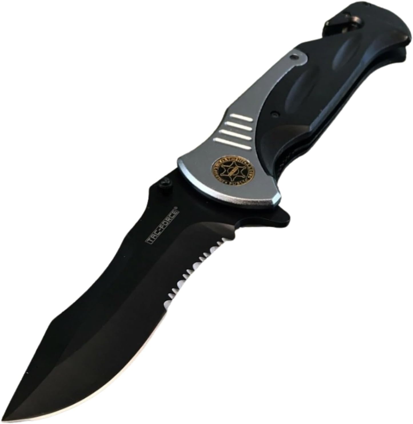 TAC-FORCE Extra Large Grey 10.5" Every Day Carry Hunting, Outdoor Rescue Style Folding Pocket Knife