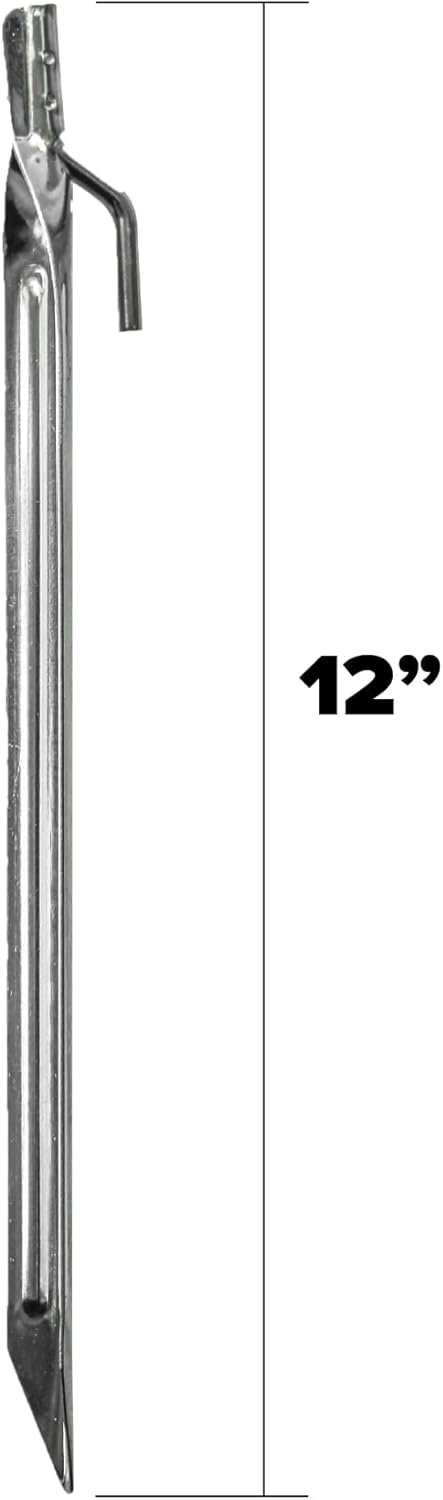 Coghlan's Heavy-Duty Steel Tent Stakes for Secure Camping, Galvanized Durable Outdoor Anchors, Ideal for Tents, Tarps, and Shelters in Hard or Soft Ground, 12" 4-Pack