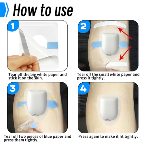 Waterproof Adhesive Patches for Omnipod 5 Sensor - 50 Pack, Long Lasting 10 Days - Variation of THIS listing
