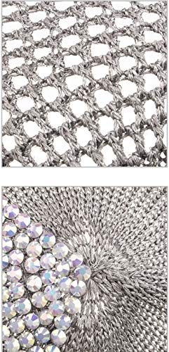 Women Men Rhinestone Mesh Baseball Cap Adjustable Sun Hat - Grey 7-7.5