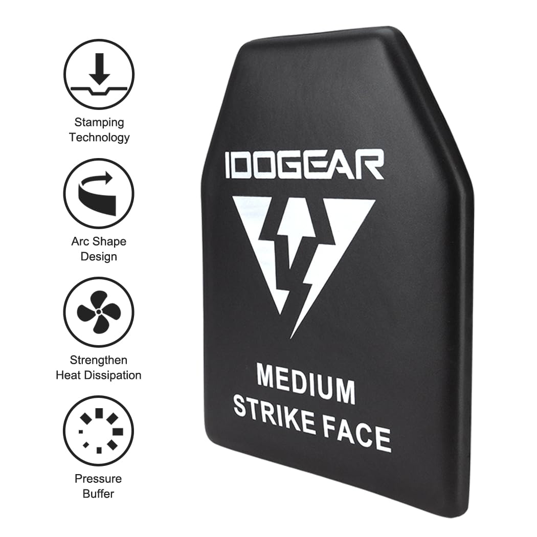 IDOGEAR Tactical EVA Foam Plate High Elasticity Soft Shock Plate for Vest Inner Liner Black 2pcs in Medium Size 10x12''