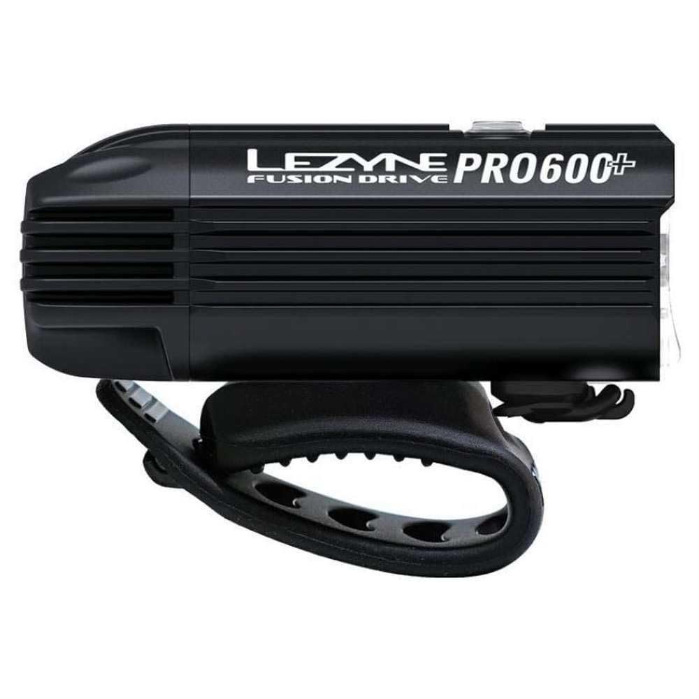 LEZYNE Fusion Drive Pro 600+ Front Bicycle Light - Durable Aluminum IPX7 Waterproof USB-C Rechargeable LED Bike Headlight with 3 Solid & 3 Flash Modes - Integrated Silicone Rubber Strap Mount