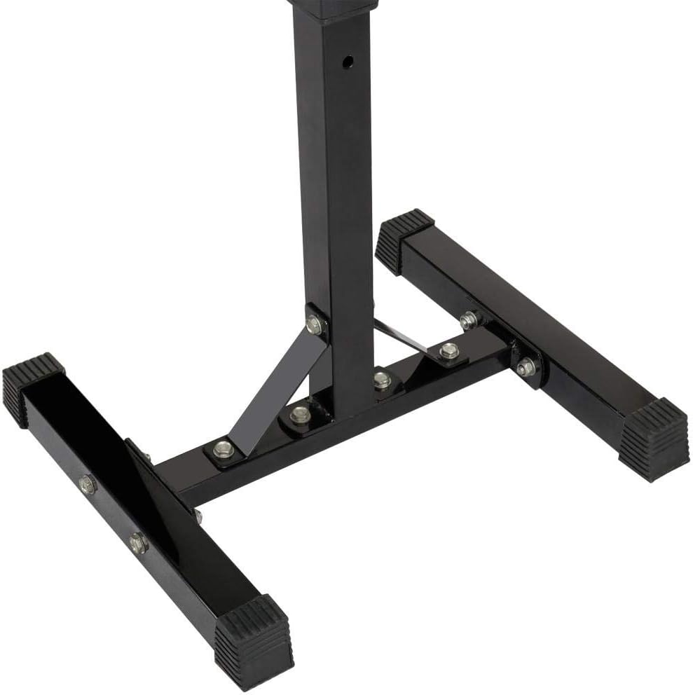 Yaheetech 45-71 Inch Adjustable Squat Rack and Bench Press Rack Portable Olympic Weight Stand Pair of Home Gym Squat Machine