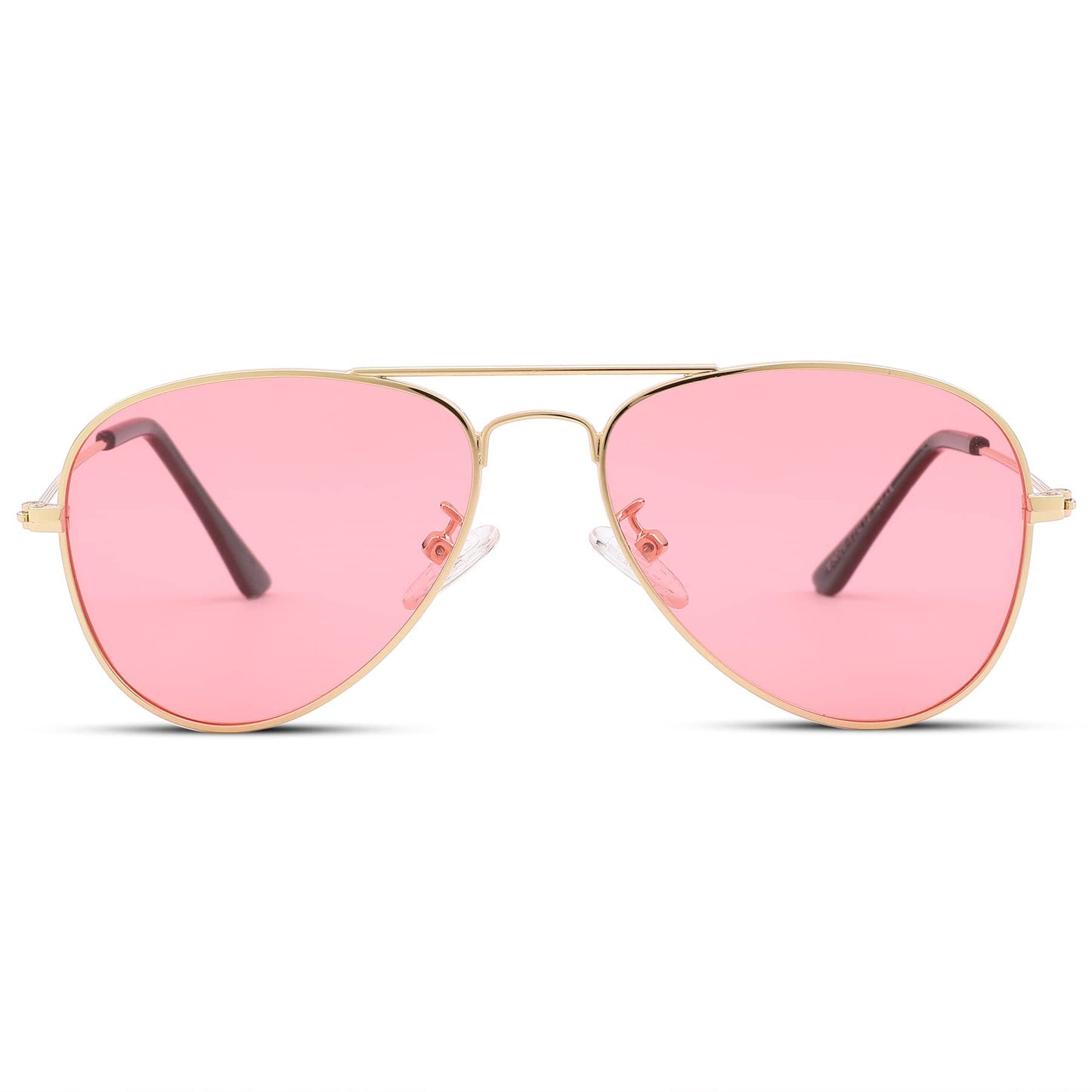 Pro Acme Polarized Kids Aviator Sunglasses, UV400 Protection Metal Frame Unbreakable for Toddlers Age 3-8(Gold Frame/Clear Pink Lens)