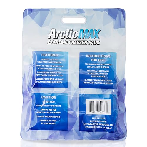ArcticMAX - Longest-Lasting Slim Cooler Ice Pack (Large 14” x 18”) Ultra-Flexible, Reusable, Gel Freezer Pack - Cooler Accessories for Beach, Camping Gear, Large Lunch Box, Picnic, and Fishing