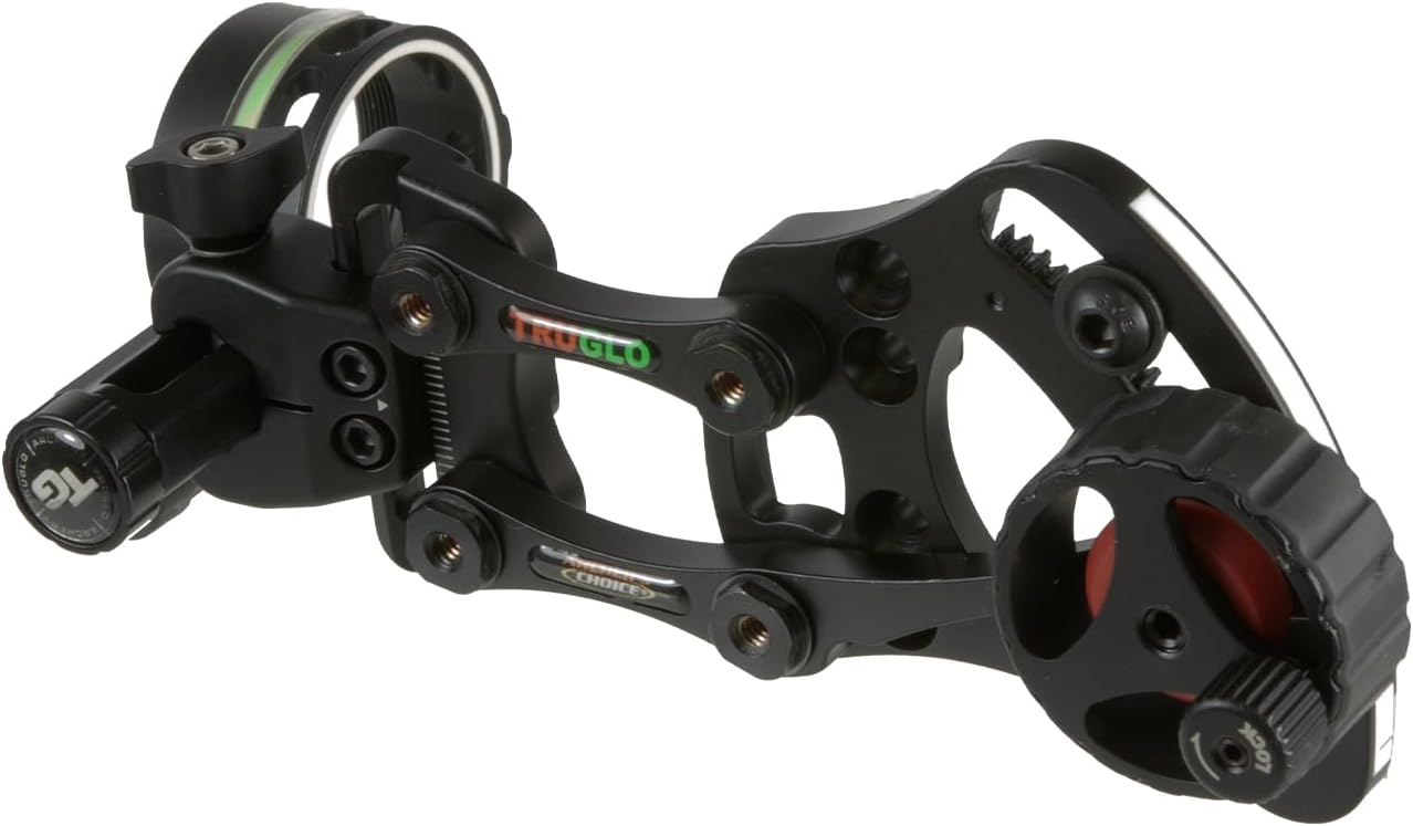 TRUGLO Range Rover Single-Pin Micro-Adjustable Archery Hunting Moving Bow Sight with Zero-in Adjustment Dial - Adjustable Quiver Mount & LED Light Included - Left & Right-Handed Configurations