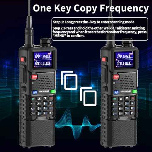 Baofeng Radio Ham Radio Long Range 5RM 10W Handheld NOAA Weather Radio 3800mAh Rechargeable Walkie Talkies for Adults with Programming Cable,USB-C Charging for Hunting Survival Gear,2 Pack