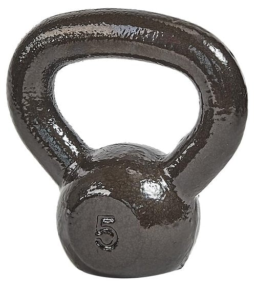 Signature Fitness Kettlebell Solid Smooth Adjustable/Cast Iron/Rubber Base for Strength Training, Home Gym, 5lbs