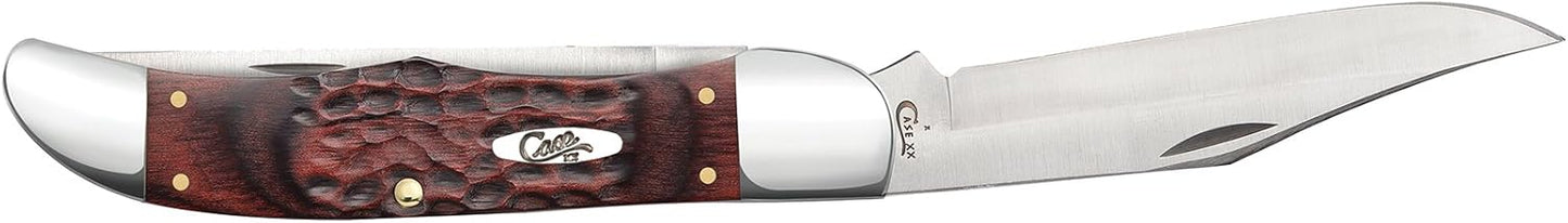 Case WR XX Pocket Knife Brown Rosewood Folding Hunter Item #189 - (6265Sab SS) - Length Closed: 5 1/4 Inches
