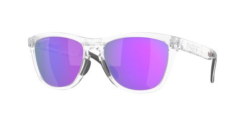OAKLEY Frogskins Range OO9284 928412 55MM Matte Clear/Prizm Violet Square Sunglasses for Men For Women+ Bundle Accessory Leash Kit, Microfiber Pouch