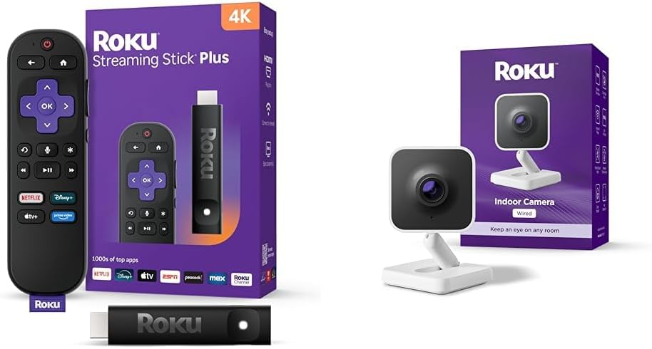 Roku Streaming Stick Plus 2025 - 4K & HDR Roku Streaming Device for TV with Voice Remote - Free & Live TV