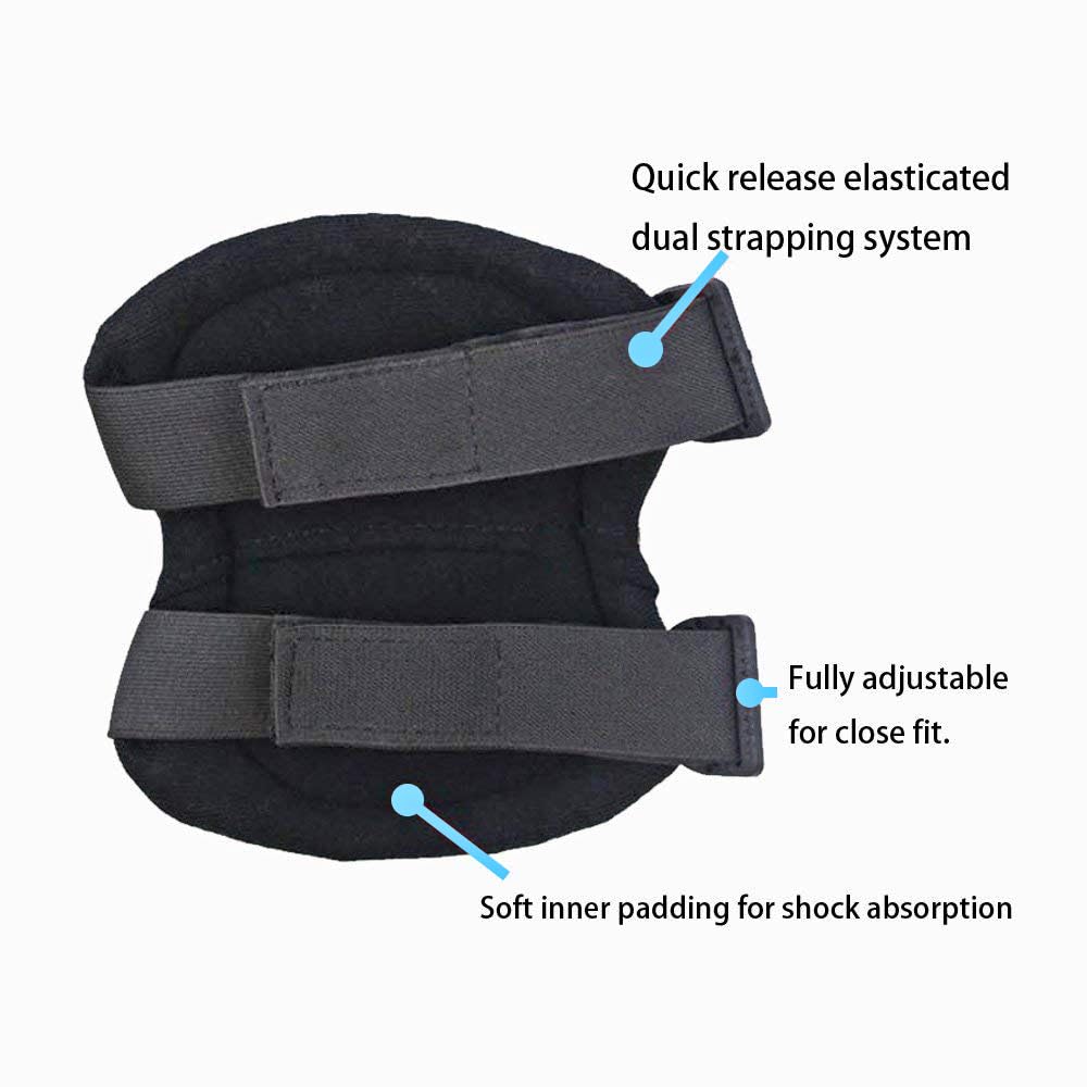 Pack of 4 Tactical Knee & Elbow Protective Pads Guard Black Knee and Elbow Pads Adjustable Shoulder Straps Gel Knee Pads for Paintball Heavy Duty Elbow and Knee Protective Pads for Outdoor Work