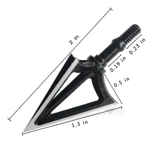 Bgary Broadheads 100 Grain Fixed Blades Archery Broadheads for Crossbow Recurve Bow and Compound Bow 6 Pcs Black