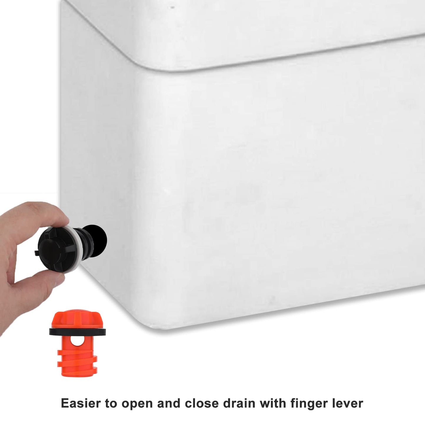 2 Pack Cooler Drain Plug, Replacement Cooler Drain Plug Compatible with Yeti's Line of Roadie, Tundra, and Tank Coolers Fit for ORCA Coolers (Black, Orange)