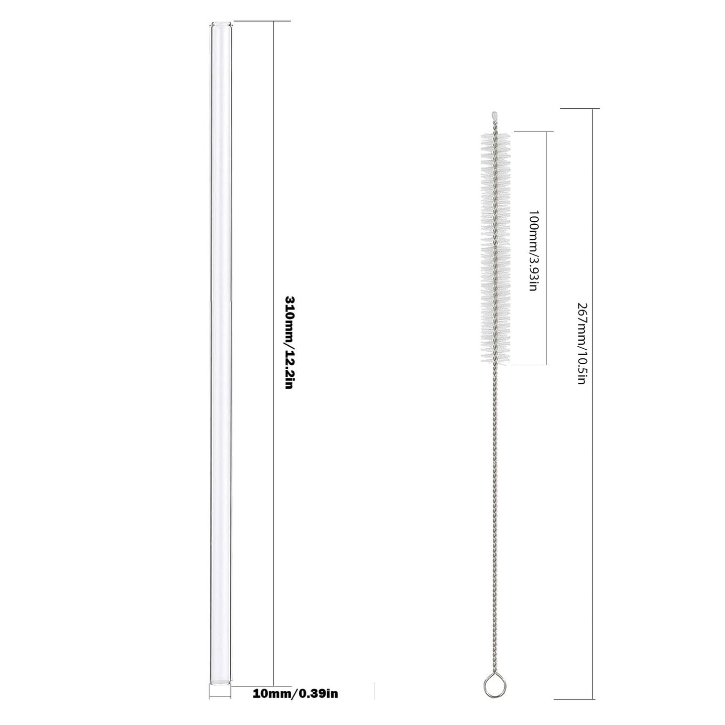 10 Packs (8 Pcs for Stanley Straw with 2Pcs Cleaning Brush) for Clear Stanley Straws, For Stanley 14 oz 20 oz 30 oz 40 oz FlowState Tumblers, Plastic Straws For Stanley Quencher Tumbler