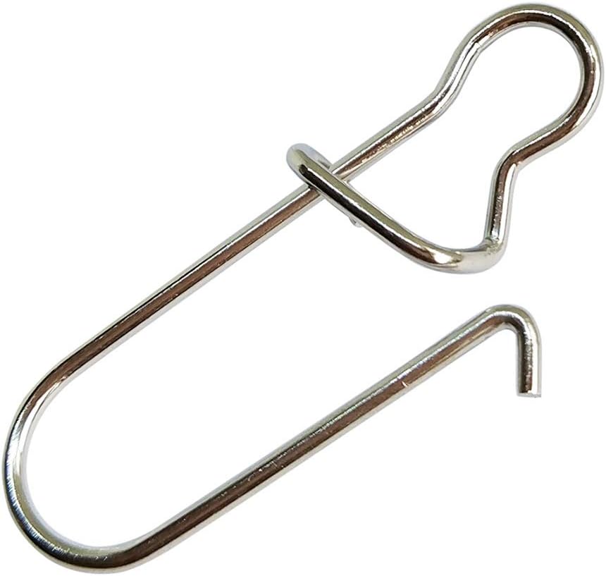 100-200pcs Fishing Duo-Lock Snap, Hooked Snap Size 000#-8# 7LB-210LB Freshwater Saltwater Stainless Solid Wires Quick Change Safe Lock