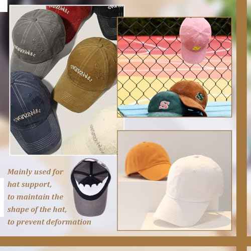 FINGERINSPIRE 50 Pcs Baseball Caps Inserts Shapers 3.7x11.2inch White Baseball Caps Inserts Universal Cap Inner Liner Cardboard Hat Support Brim Holder for Fitted Ball Sports Cap Insert