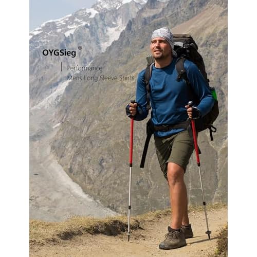 6 Pack Men's Quick Dry Long Sleeve Shirts UPF 50+ UV Sun Protection SPF Shirt Moisture Wicking T-Shirt for Casual Workout