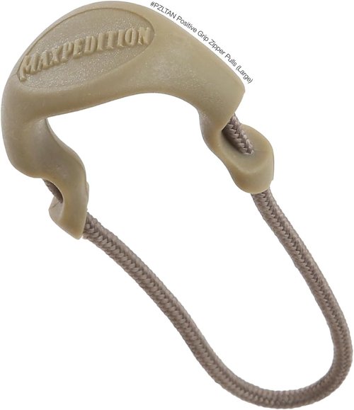 MAXPEDITION Positive Grip Zipper Pulls (Large, Tan) Pack of 6, Zipper Pull Replacement for Tactical Backpack, EDC Pouch, Bug Out Bag & Luggage, Sling Pull Tab, PZLTAN
