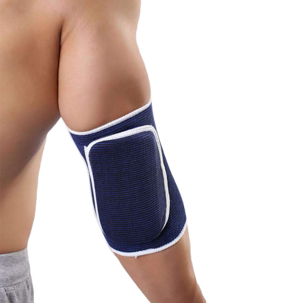 1 Pair Compression Elbow Pads Arm Brace Support Fitness Arm Protector Volleyball Basketball Breathable Elbow Wraps (Black)