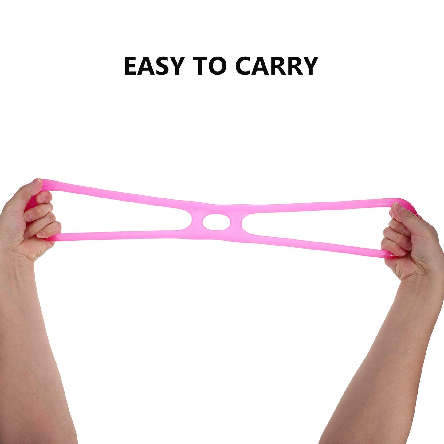 Kisangel Silicone Yoga Tension Band, Figure 8-Shaped Elastic Pull Rope, Multifunctional Resistance Bands for Fitness, Chest, Arm, Shoulder Stretch, Portable and Compact, Pink
