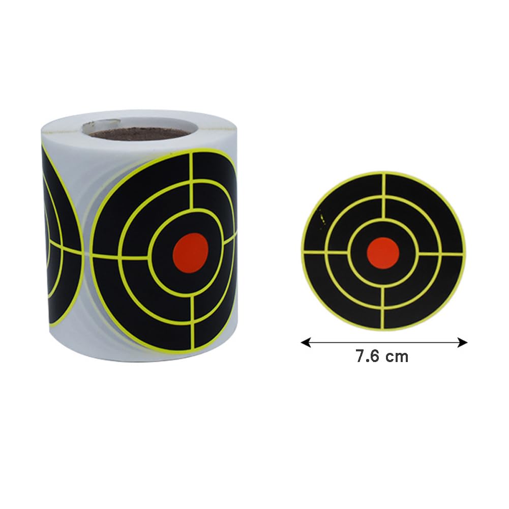 Teensery 100 Pcs 3" Round Shooting Targets Stickers Self Adhesive Splatter Targets Stickers for Shooting Hunting Training (1 Roll)