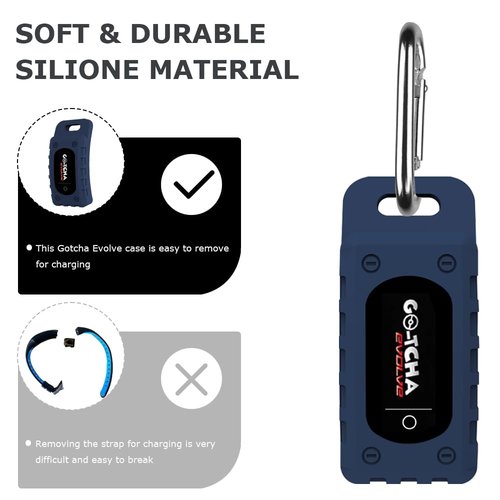 Chanvoo Silicone Case for Go-tcha Evolve with Keychain Carabine (Blue)