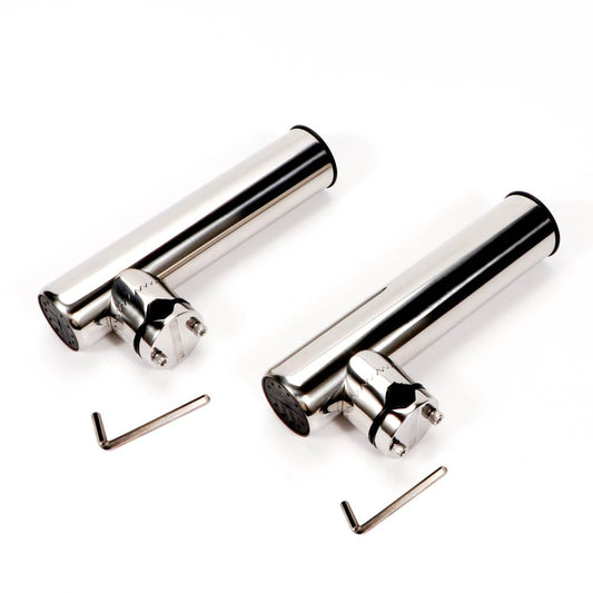 2PCS Fishing Rod Holder Clamp-On Mounting Stainless Steel for Rails 7/8" to 1"