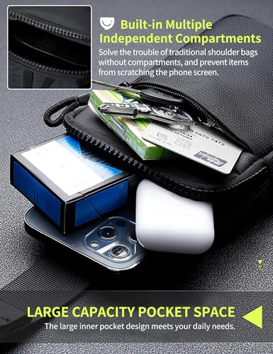 Mini Anti Theft Crossbody Sling Bag Water Resistant Fanny Pack Small Black
