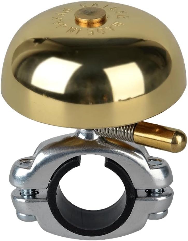 CATEYE OH-2200 Yamabiko Bicycle Bell – Classic Brass Bike Bell with Loud 85 Decibel Sound for Safety, Fits Road, MTB, Kids Bikes, Aluminum Bolt-on Design