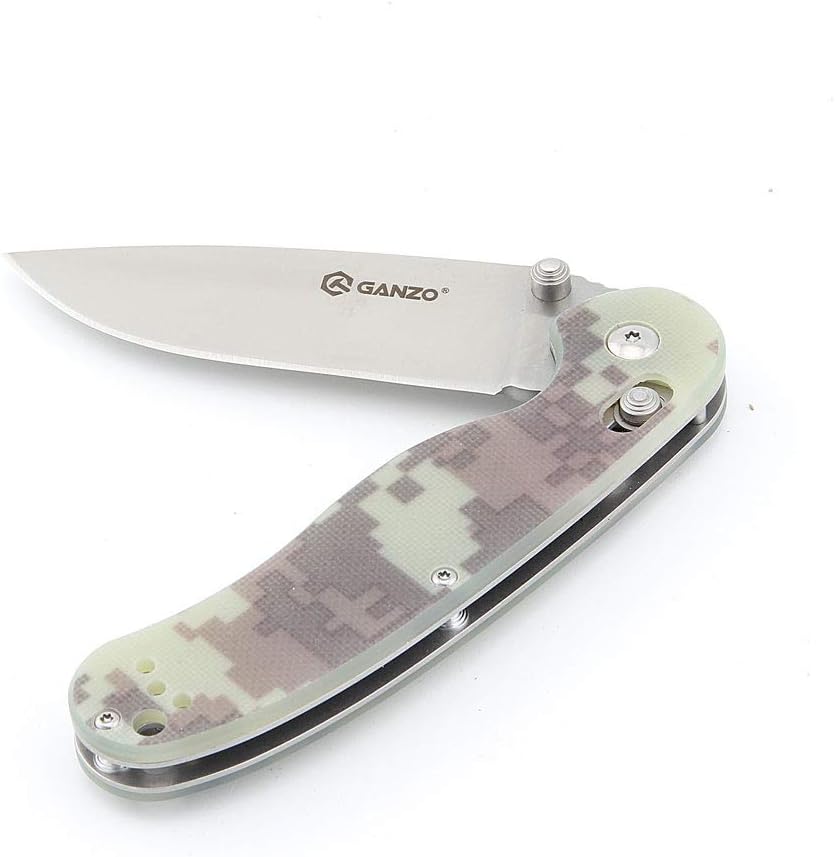 Ganzo G727M-CA Folding Pocket Knife 440C Stinless Steel Blade G10 Handle Camping Hunting Fishing Camping Outdoor EDC Knife (Camouflage)