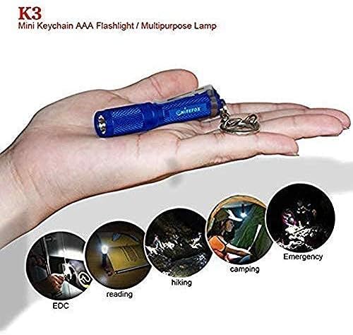 K3 Mini Keychain Flashlight AAA Small Keychain Light Bright 150 Lumens with Diffuser Clip,Multipurpose Pocket Light as Candle Hat Lamp Camp Lantern for Everyday EDC Dog Walking Hiking Camping