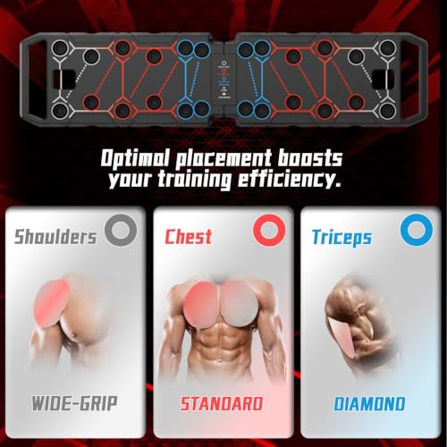 BLACK Extended Foldable 25-in-1 Push Up Board for Home Workout