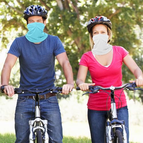 Geyoga 6 Pieces Summer UV Protection Cooling Neck Gaiter Face Clothing Neck Gaiter Mask Scarf Sunscreen Breathable Bandana